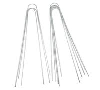 Culnflun 50 pezzi in acciaio paesaggio stakes a forma di pins pesante giardino garzone stakes per pista da pentola artificiale fissata argento 30 cm 4 cm 3 mm