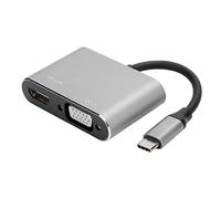 Culnflun Adattatore VGA da tipo C a HDMI, adattatore display grigio di tipo C, convertitore video in lega di alluminio 4K per estensione dello schermo del laptop (Gray)