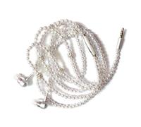 Culnflun Auricolari cablati con collana di perle bianche Cuffie intrauricolari da 3,5 mm con microfono e controllo online per telefono per ragazze in stile gioiello (Bianca)