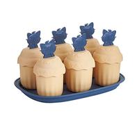 Culnflun Cartoon Pop Sicle Stampo, supporto per vassoio per gelati 6 cavità di plastica riutilizzabile fai da te gelati congelati produttori per bambini snack estivi in famiglia