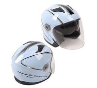 Culnflun Casco bicicletta per uomo e donna, casco semiprotettivo per moto, protezione di sicurezza aperta per il viso in ABS leggero con visiera per veicoli elettrici, moto, brevi