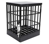 Culnflun Cell Phone Jail Lock Box Plastic Mobile Phone Prison Lockable Cage for Classroom Family Time Party Fun Gift Durable Secure Storage Solution (All Black)