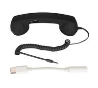 Culnflun Cornetta per cellulare USB C anti-radiazioni Cornetta telefonica vintage con presa da 3,5 mm per smartphone Stile retrò Plug and Play Materiale ABS (Negro 7330F3852)