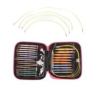 Culnflun Crochet Hook Set 13 Pairs, Plastic Polycarbon Needles DIY Craft Accessories High Versatility Create Different Combinations Sweater Stitch, Circular Knitting Needle, PU Bag