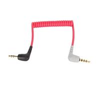 Culnflun da 3,5 mm a 3,5 mm Cavo a spirale TRRS, cavo patch di microfono ad angolo retto maschio a maschio con rode SC7 Movo per tavolette smartphone compresse rosse da 20 cm non