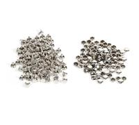 Culnflun Doppia Cappello Rivetto Borchie 100 Set di Ferro in Metallo Accessori Decorativi Fai Da Te per le Borse Artigianale in Pelle Scarpe Pantaloni Cappelli Collari per Animali (Argento)