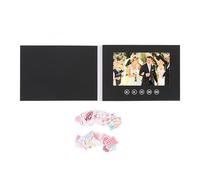 Culnflun Electronic Video Greeting Card LCD Color Screen Customizable HD Video Brochure for Business Promotion Wedding Anniversary Black Plastic 8.3 x 5.9 x 0.4in (7 pollici)