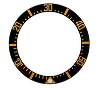 Culnflun Inserto per lunetta per orologio in ceramica da 40 mm, base nera con anello per lunetta per orologio con cifre dorate Accessorio di ricambio per riparazione con perlina lu (Carattere dorato