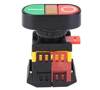 Culnflun Interruttore a doppio pulsante, interruttore momentaneo illuminato a LED APBB-22/25N, interruttore di controllo industriale 380VAC NoNC (24 V)