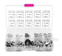 Culnflun Kit E Clips Assortiti, 200 Pezzi Acciaio Inox 304, Clips E 1,5-10mm, Anelli di Fissaggio Esterni per Alberi e Assi