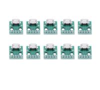 Culnflun Micro USB per immergere la sche attatore, 10pcs Stanrd Micro USB Female con 5 pin VBUS D+ D ID GND GND per alimentazione fai - -te Design 2,54 mm Pitch