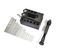 Culnflun Morsa a perno con mini punte elicoidali, set di trapano a mano regolabile per la creazione di gioielli fai te e intaglio artigianale, include 25 punte trapano in acc