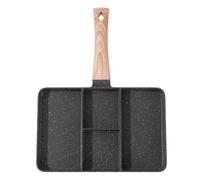 Culnflun Padella antiaderente divisa, padella per uova a 4 sezioni, riscaldamento uniforme in alluminio, colazione multifunzionale antiaderente per friggere uova, bistecche, verdur (Nera)