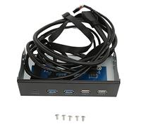 Culnflun Pannello frontale per dashboard multimediale per PC da 5,25 pollici - 2 USB 3.0 + 2 USB 2.0 + 1 Dock di espansione ad alta velocità di tipo C 10 Gbps per chassis desktop