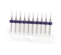 Culnflun PCB Drill Bits, 10PCS Micro Carbide Drill Bit Precision Tungsten Steel CNC SMT Circuit Board Tools Sharp Cutting Margin for PCB SMT CNC Engraving 3.175mm Shank Diameter (0.5mm)
