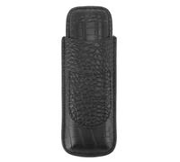 Culnflun Portasigari, portasigari portatile a 2 dita, elegante custodia da viaggio per sigari in pelle vintage per viaggi, feste, uomini d'affari, regali di sigari di lusso (Negra)