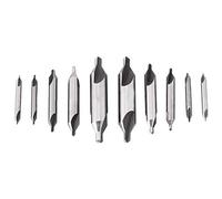 Culnflun Set da 10 punte per trapano centrale HSS, 1,0/1,5/2,5/3,0/5,0 mm, punte svasatori durevoli in acciaio rapido da 60 gradi, per lavori di tornio e foratura di precisione