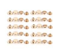 Culnflun Solid Brass Button Stud Screw Nail Screwback Durable Leather Rivet Belt DIY Gold Fastener for Jackets Belts Pet Collars 5mm 6.5mm 8mm 10sets (5mm)
