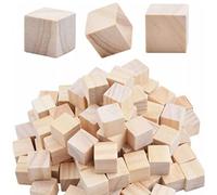 Culnflun Square Wooden Cubes DIY Craft Fine Sanded ecological 2cm Wooden Blocks for Art Projects and Parent Child Interaction 100pcs Small Wooden Cubes
