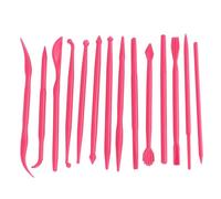 Culnflun Strumenti di modellazione polimerica set di sculture di argilla in plastica 14 pcs kit di strumenti per manici per ceramica fai -da -te per morbida torta fondente argillos (Rose Red)