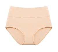 Culotte Donna Cotone Pantaloncino da donna ampio e confortevole, senza tracce, a vita media, in cotone, cavallo con fianchi rialzati, addome contratto, Da Donna Senza Cuciture Culotte Donna (Beige, M)
