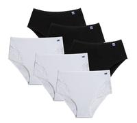 Culotte Donna Mutande a Vita Alta Pacco da 6-9-12 Slip in Cotone Elasticizzato con Fascia Alta e Inserti in Pizzo Laterali E123 Intimo di Marca Sexy Pratico Comodo