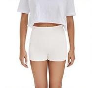 Culotte Donna Traspirante Leggins Corti Donna Bianchi Pantaloncini con Cavallo di Puro Cotone Culotte - 123R7 Bianco M