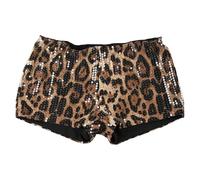 Culotte Leopardata Brillantinata Eleganti Pantaloncini Glitter Donna Slim Fit Sexy Shorts con Paillettes, Elasticizzati in Vita Corta, Pantaloni Corti Y2K Streetwear alla Moda