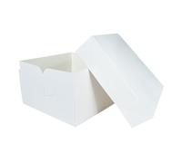 Culpitt Scatole quadrate per torte da 20,3 cm, con coperchio, confezione da 5, rigide per trasporto e protezione per compleanni, matrimoni e celebrazioni, scatole da forno in cartone riciclabile