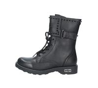 Cult Shoes Anfibio in pelle nera con lacci e zip da donna - 40