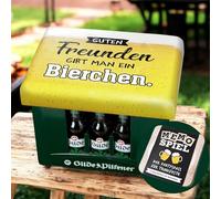 CULT at home Buoni amici - Sedile per cassetta della birra con coperchio per birra - Cuscino per cassetta della birra - Sgabello da giardino per balcone, campeggio, barbecue, regalo per la festa del
