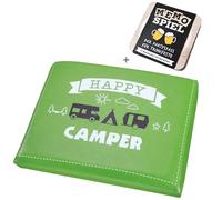 CULT at home Sedile per casse di birra da campeggio con sottobicchiere, gioco memo, set regalo per camper, giardino, barbecue, cuscino del sedile: 44 x 34 cm, verde