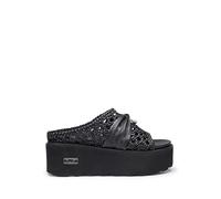 Cult Ciabatta Nera Traforata con Piercing Metallico da Donna - 41