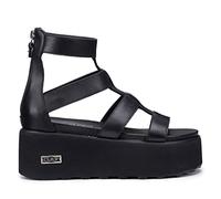 Cult CLW345900 Nancy Black Sandali Aperti per Donna in Pelle Zeppa Alta (Taglia 37)