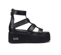 Cult, ,Shoes ,Donna ,Nero ,37 EU Sandali in pelle nera con chiusura a zip