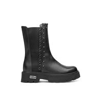 Cult Stivaletto Donna, Pelle Nera, Suola Platform 3 cm, Tacco 4,5 cm, Gambale 20 cm (36-41, Sistema Taglie Calzature EU, Adulto, Numero, Media, 38)