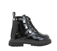Cult Young Stivaletto Bimba, Sintetico Lucido, Nero, Suola 2 cm, Chiusura con Lacci (nero, regular, Sistema Taglie Calzature EU, Bimbo (0-5 anni), Numero, Media, 22)