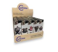 Cultimo 50 accendini elettronici con motivi, ricaricabili e sicuri per bambini, accendino elettronico e riempito a gas (sport)