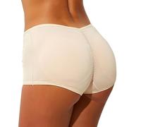CuLtp 2pcs Mutande Imbottite per Donna Push Up Glutei Hip Enhancer Belle Glutei Boxer Pantaloncini Sottogonna Intimo Senza Cuciture- Beige||2XL