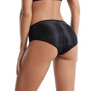 CuLtp 2pcs Mutande Imbottite per Donna Push Up Glutei Hip Enhancer Belle Glutei Boxer Pantaloncini Sottogonna Intimo Senza Cuciture-Black||S