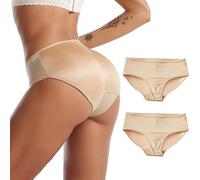 CuLtp 2pcs Mutande Imbottite per Donna Push Up Glutei Hip Enhancer Belle Glutei Boxer Pantaloncini Sottogonna Intimo Senza Cuciture- Beige||M