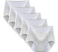 CuLtp 5pcs Mutande Mestruali Donna con Tasche, Vita Alta Slip Ciclo Mestruale, Cotone Puro Mutande da Ciclo, Mutande per Incontinenza, Slip Assorbenti Ciclo Mestruale