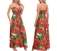 CuLtp Abito Midi in Maglia con Maniche A V, Manica Lunga Maglione A Coste Senza Schienale Aderente da Donna Slim Fit Pullover Abito da Festa con Cintura