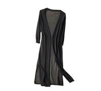 CuLtP Cardigan Bolero da Donna Lungo Estivo Lavorato A Maglia di Seta di Ghiaccio Cover Up Cardigan Spolverino Leggero con Fessura Giacche Bolero Casual Aperte sul Davanti Cappotto Poncho Camicetta N