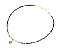 CuLtP Collana con ciondolo di cristallo curativo per donna Apatite Collana di cristallo Perline di pietra naturale a forma di lacrima Collana con ciondolo Collana con pietre preziose naturali Reiki