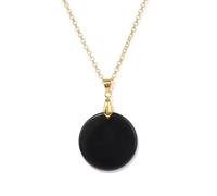 CuLtP Collana con ciondolo di cristallo curativo per donna Ossidiana nera Collana di cristallo Pietra naturale rotonda Collana con ciondolo Collana con pietra preziosa naturale Reiki Gioielli per uomo