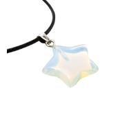 CuLtP Collana di Cristallo Opale Naturale, Ciondolo con Pietra Preziosa A Forma di Pentagono A Forma di Stella,Collana di Cristallo Curativo Reiki,Gioielli Chakra,Regalo per Donne e Uomini