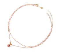 CuLtP Collane di cristallo curativo Chakra per donne quarzo rosa collana di cristallo catena staccabile a doppio strato in pietra naturale gioielli con pietre preziose naturali Reiki I regali per lei