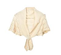 CuLtP Coprispalle Donna Coprispalle da Donna Scialle A Rete all'Uncinetto con Perline Colletto Dickey Crop Top Abiti da Sera Eleganti Estivi Scialle Costume Vintage Bolero Mantello Coprispalle Beige