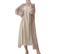 CuLtP Coprispalle Donna Elegante Giacca Bolero Lunga da Donna Estiva Leggera Spolverino in Seta di Ghiaccio con Spolverino Cardigan Aperto sul Davanti Casual Vestaglia Camicetta Abiti da Sera Mantell